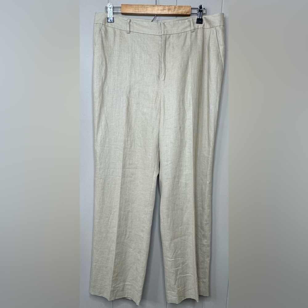 Lauren Ralph Lauren 100% Linen Lined Trouser Pants Womens Size 14 Petite - Picture 2 of 10